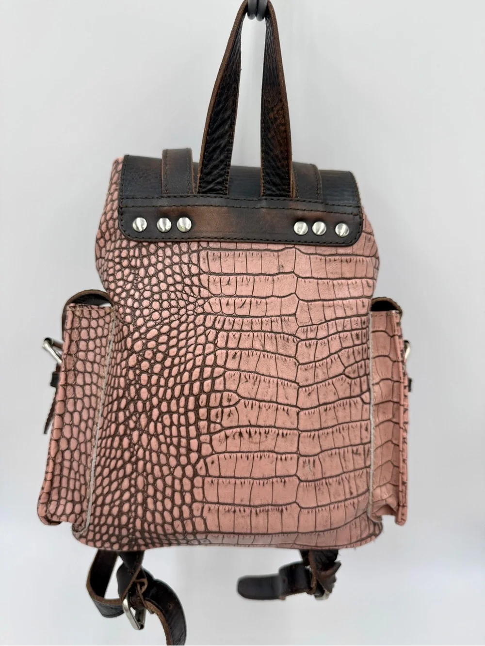 Freebird Pink Croco Brett Backpack